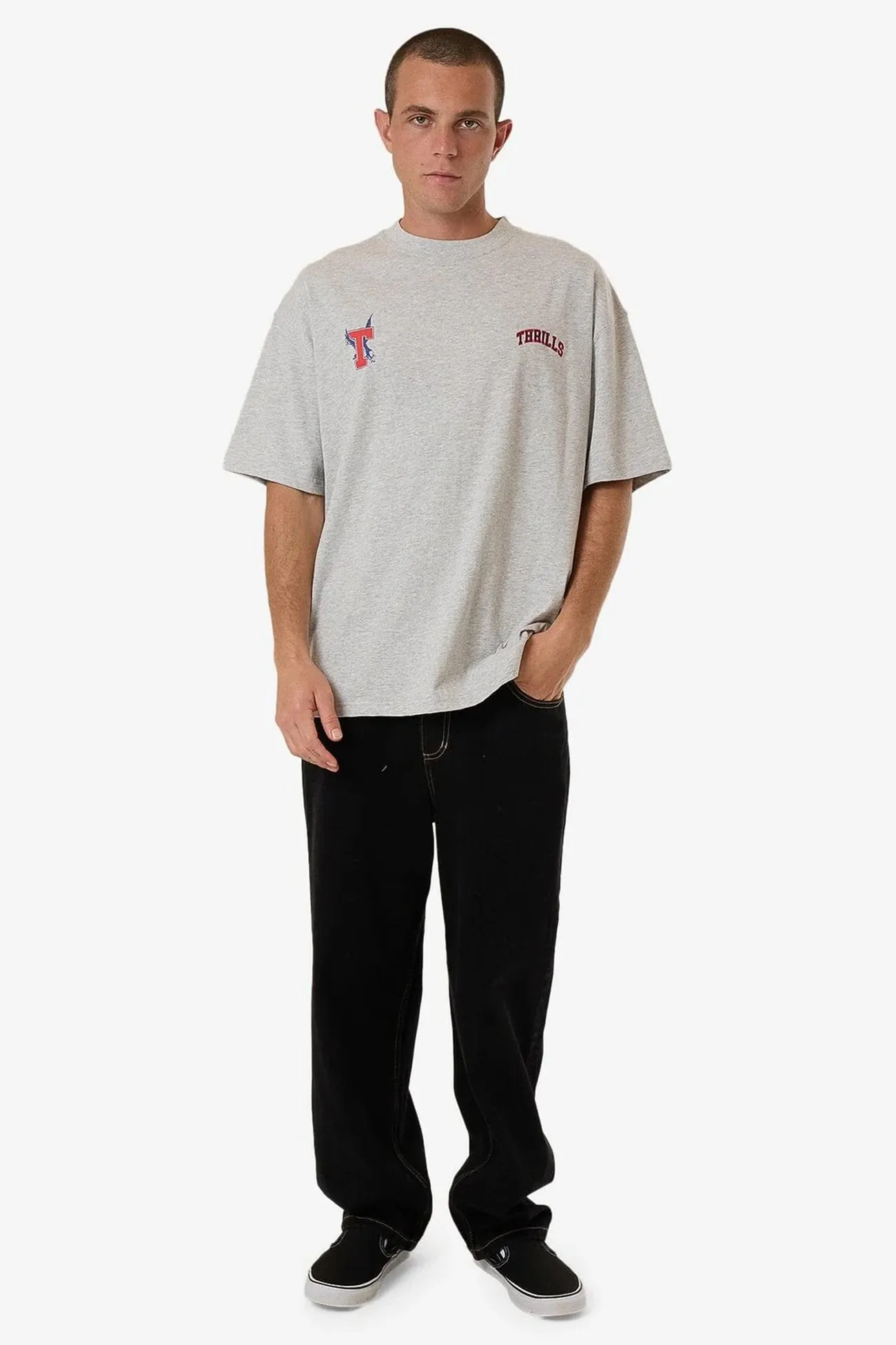 Roosevelt Box Fit Oversize Tee Snow Marle