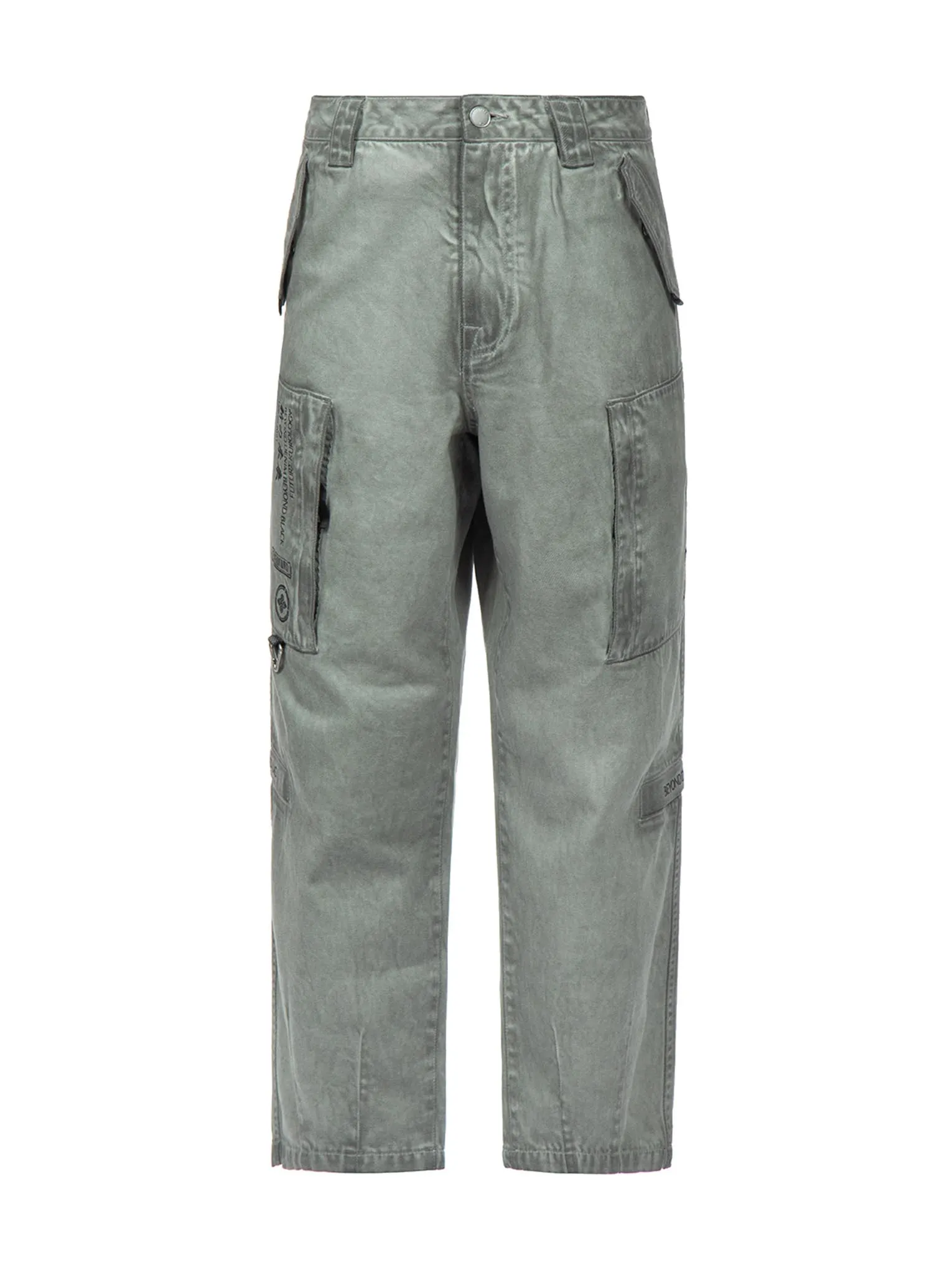 Seagull Embroidery Garment Dye Denim Pants