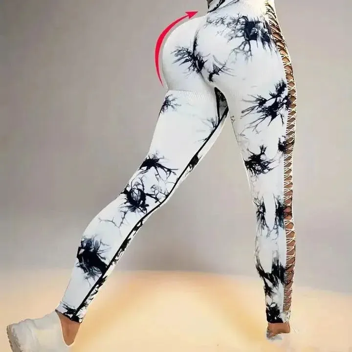 Sexy Hollow Black Seamless Leggings for Women Fitness Yoga Pants