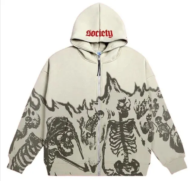 Skeletal Ribcage Zip-Up Hoodie