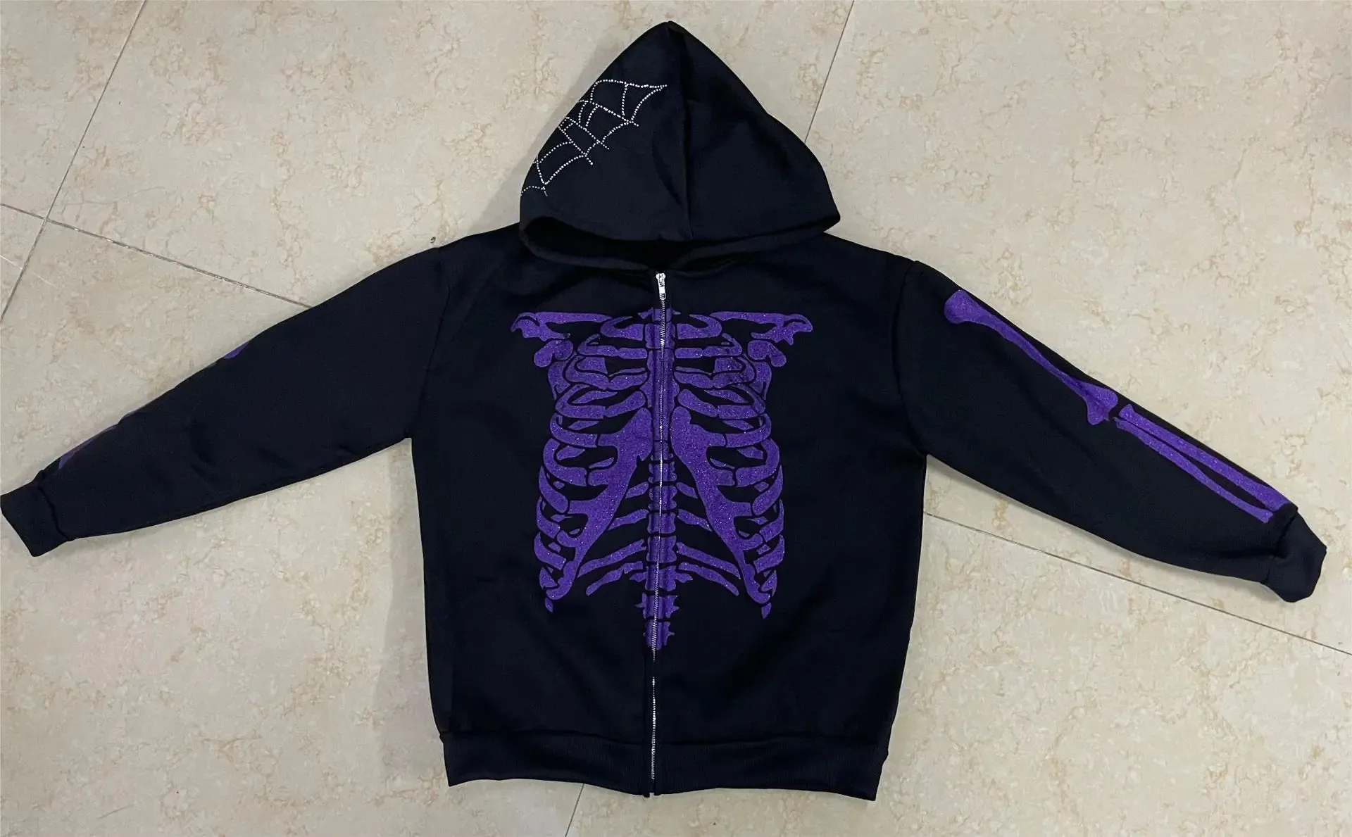 Skeletal Ribcage Zip-Up Hoodie