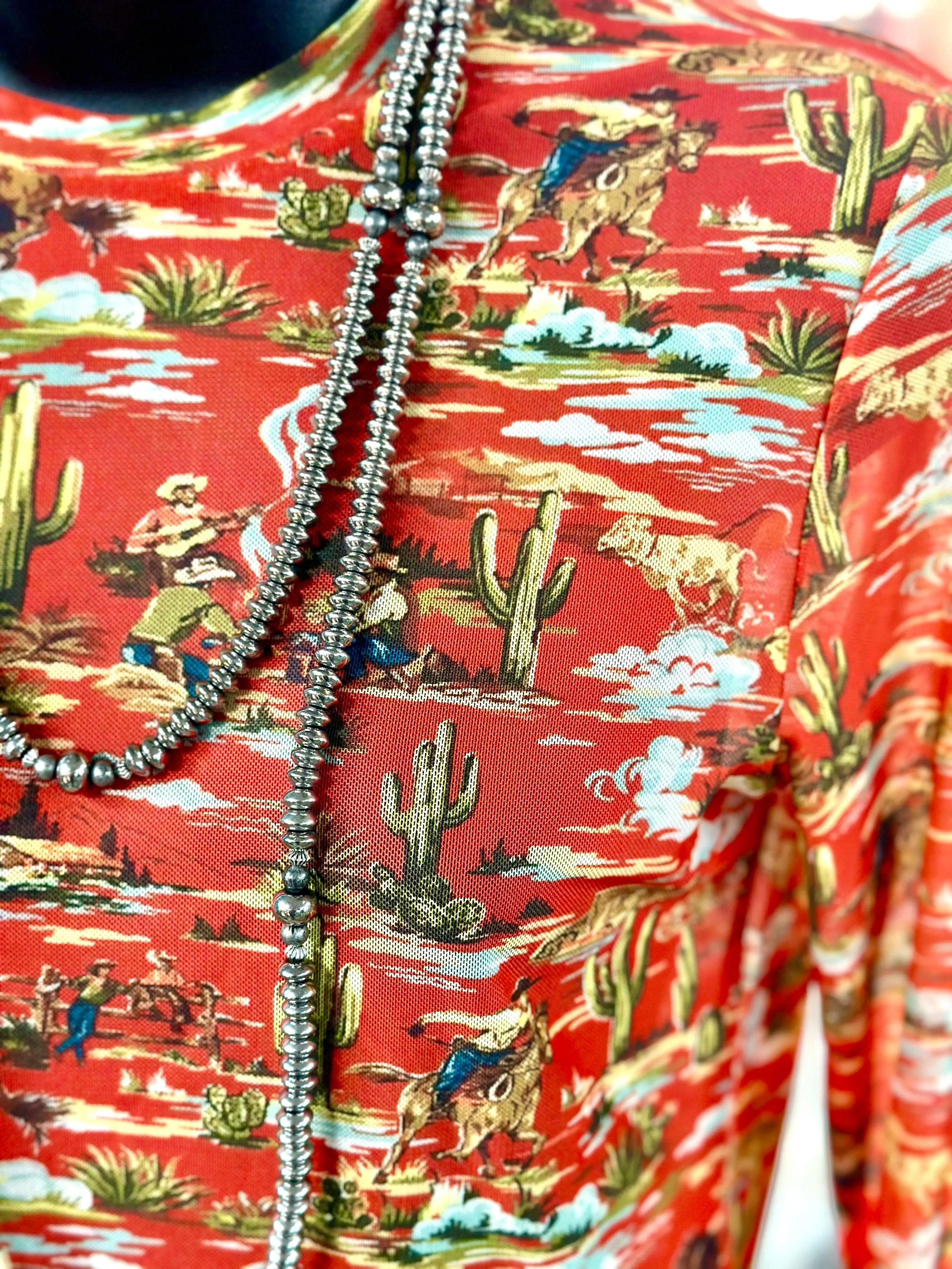 The Ranch Rodeo Roundup Red Mesh Top