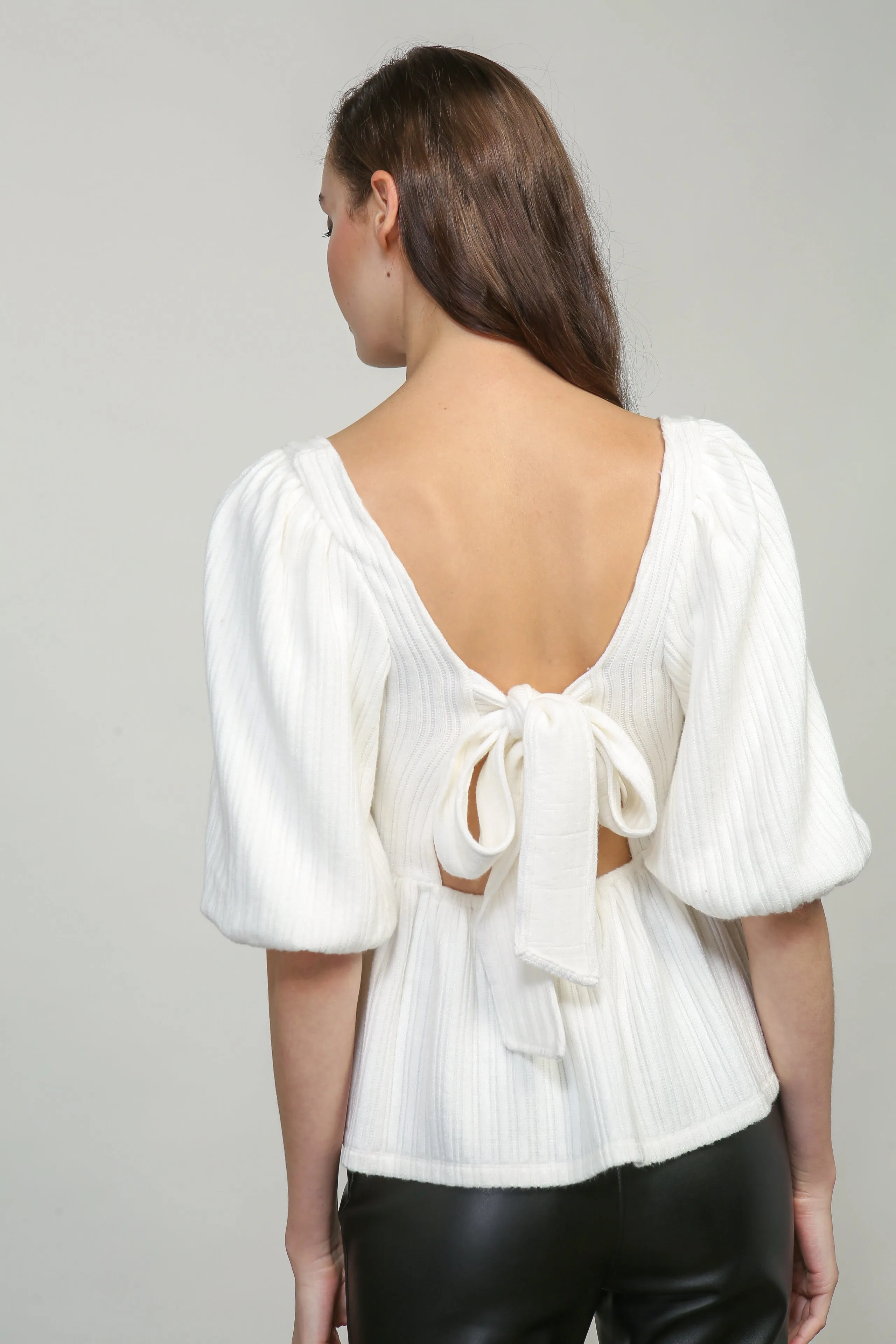 THEA BALLOON SLEEVE KNIT TOP