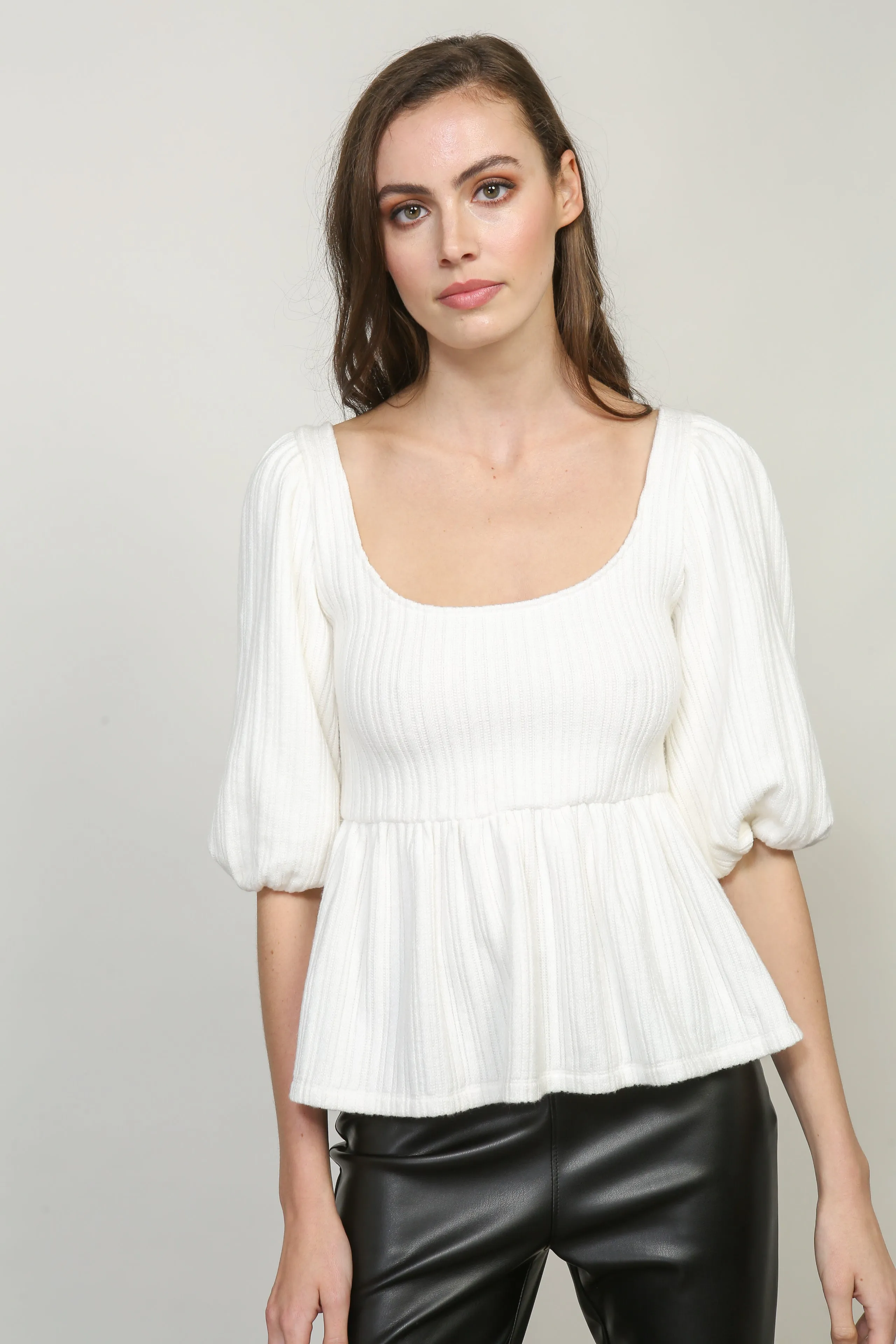THEA BALLOON SLEEVE KNIT TOP